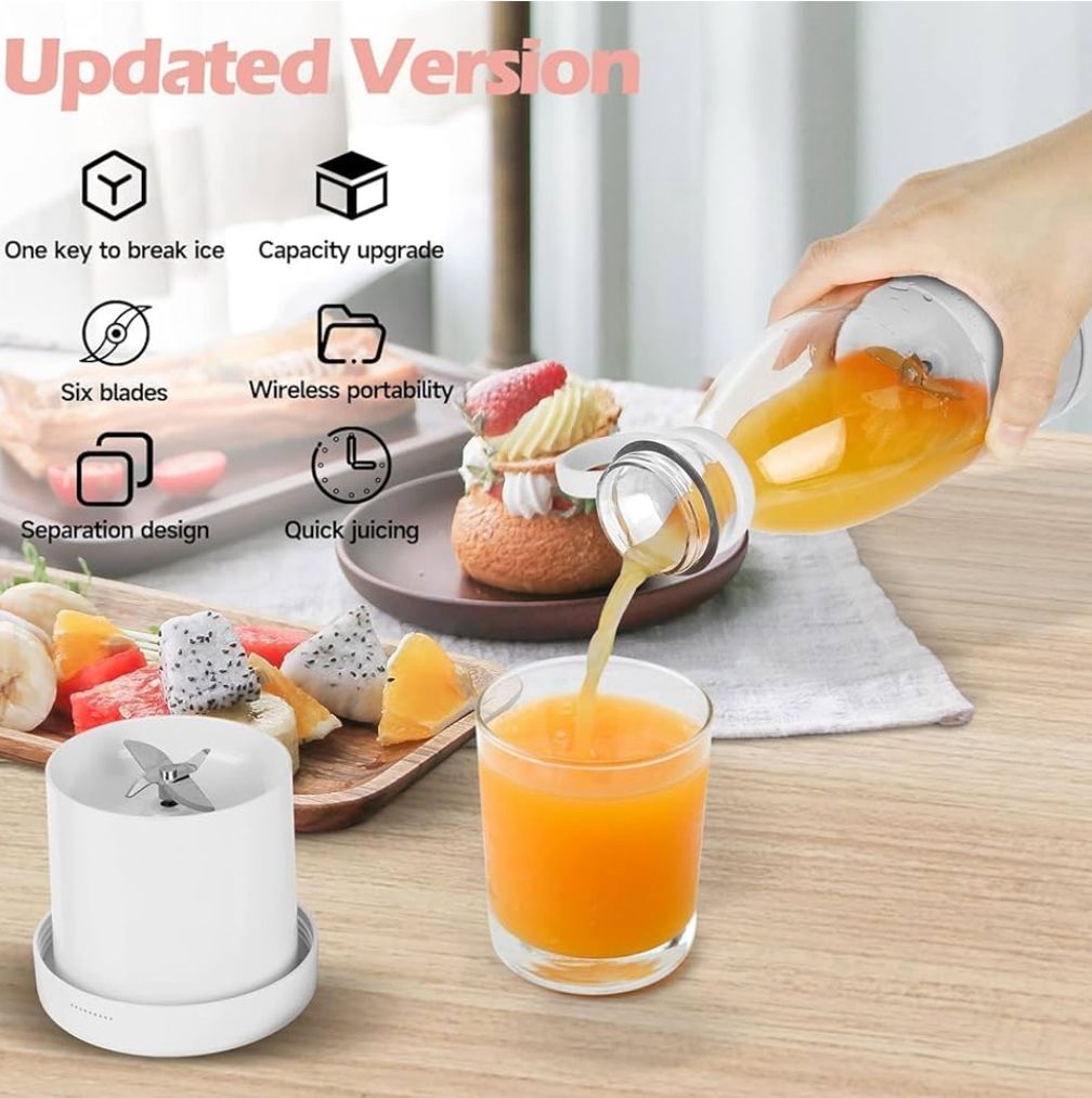 Portable Mini Juice Blender USB Rechargeable (light pink)