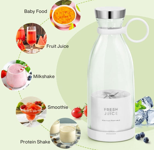 Portable Mini Juice Blender USB Rechargeable (light pink)