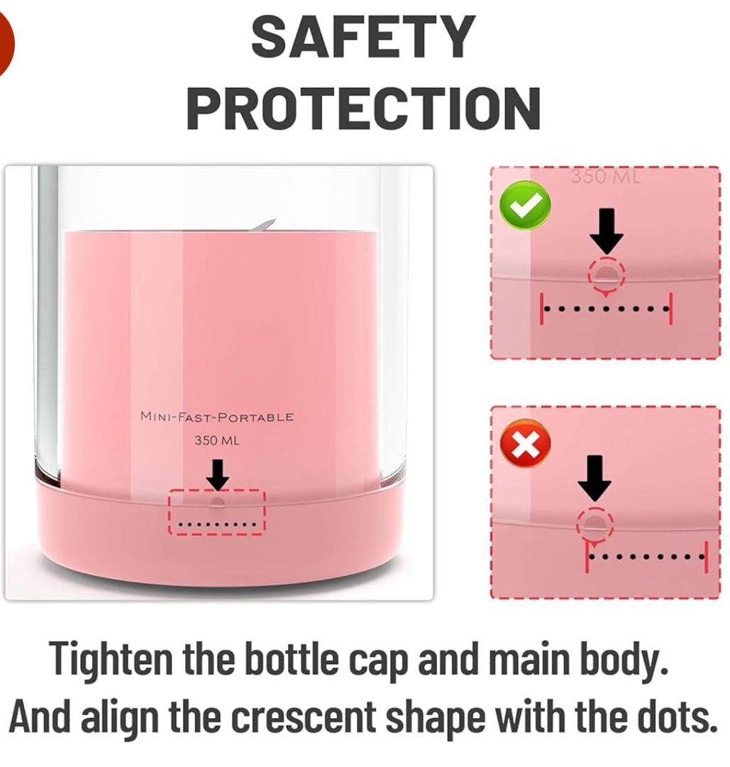 Portable Mini Juice Blender USB Rechargeable (light pink)